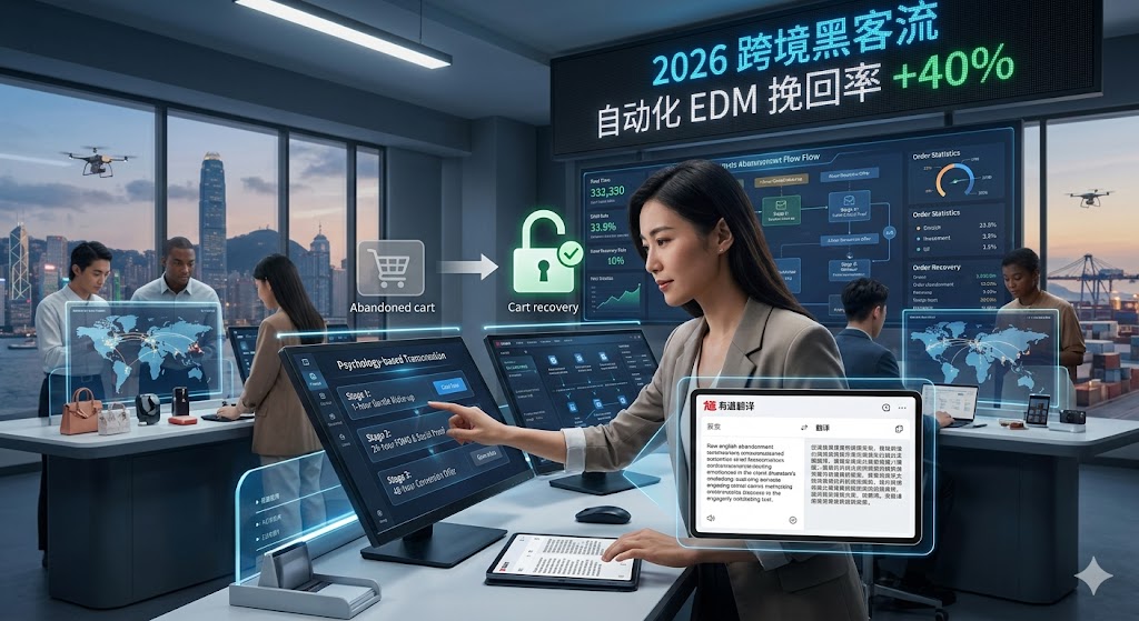 2026 跨境黑客流：榨干每一个弃单！如何用“心理学创译”打造自动化 EDM 邮件流，让挽回率飙升 40%