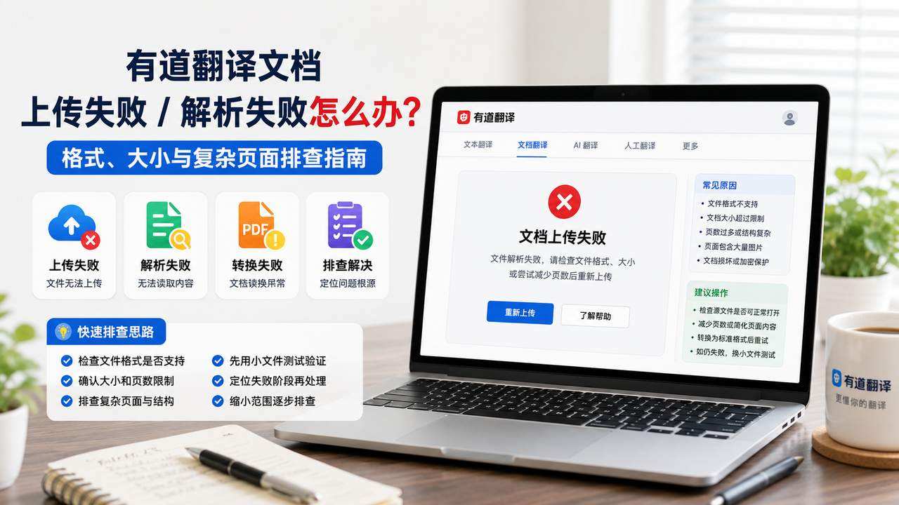 有道翻译文档上传失败或解析失败怎么办？先分清上传与转换阶段