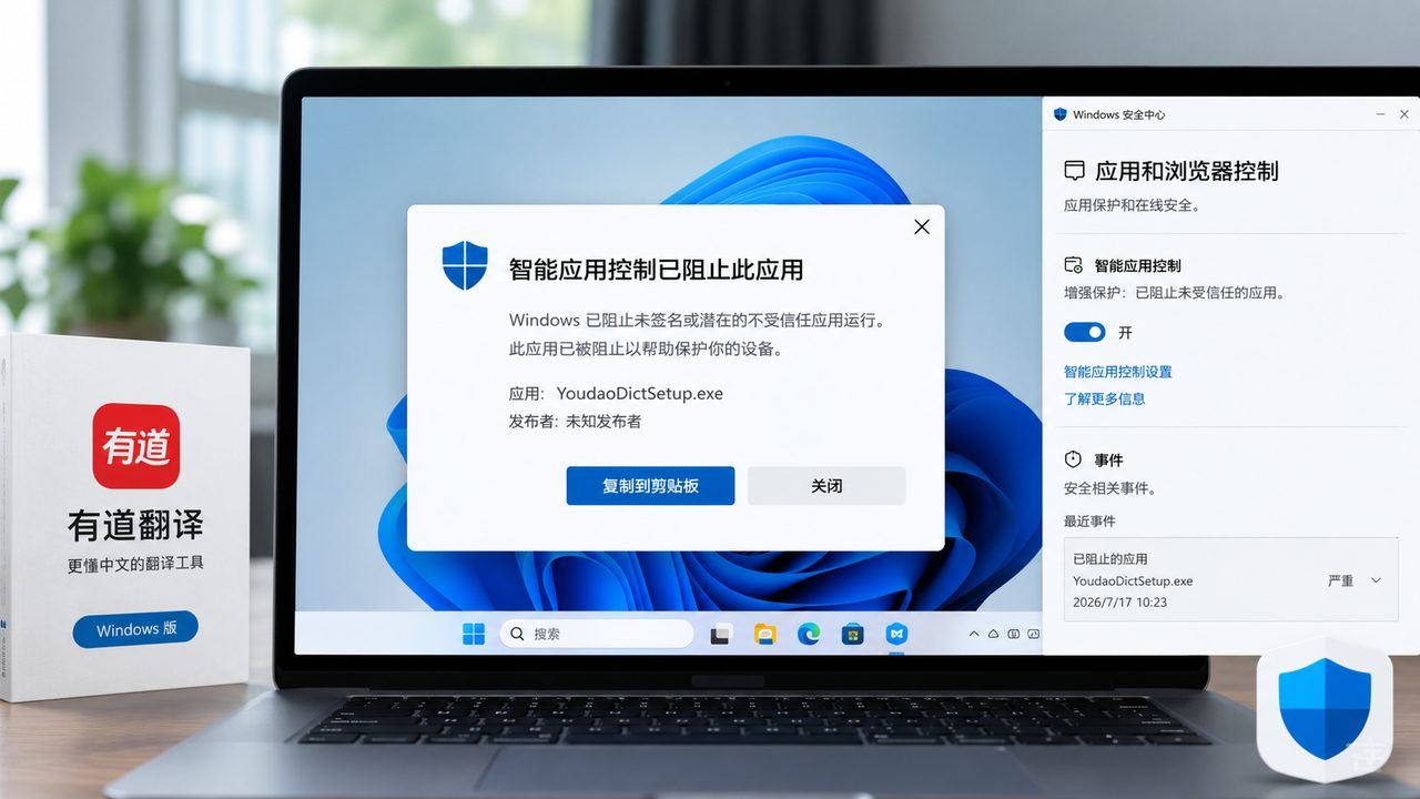Windows 11有道翻译安装被阻止怎么办？Smart App Control与CodeIntegrity排查