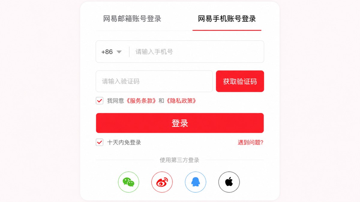 有道翻译登录表单中的账号输入和验证码检查区域